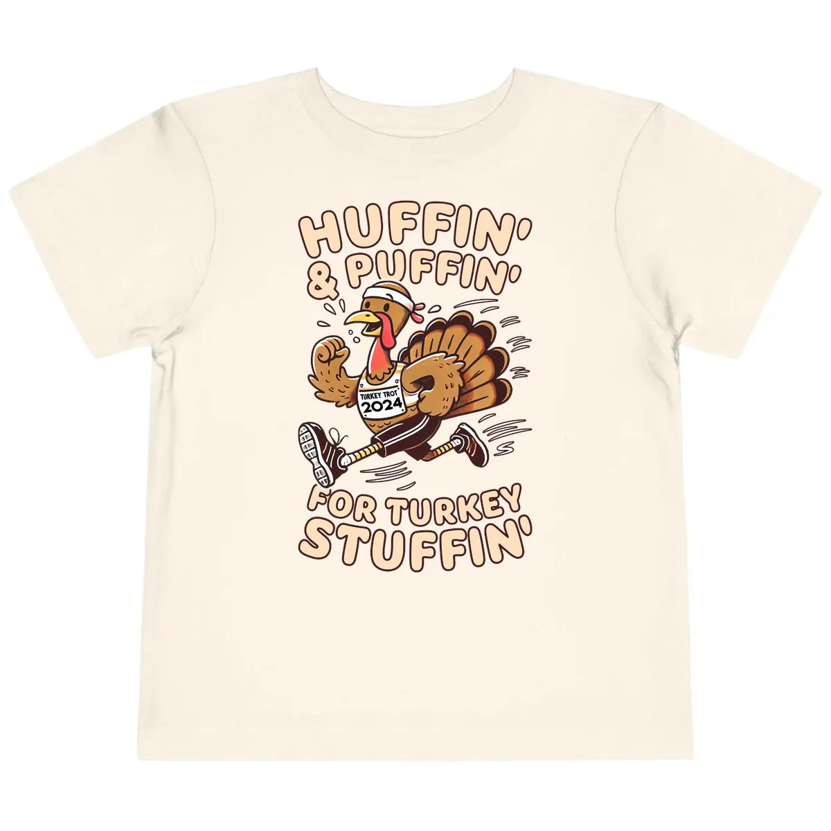 Huffin & Puffin For Turkey Stuffin Toddler T-Shirt in Natural