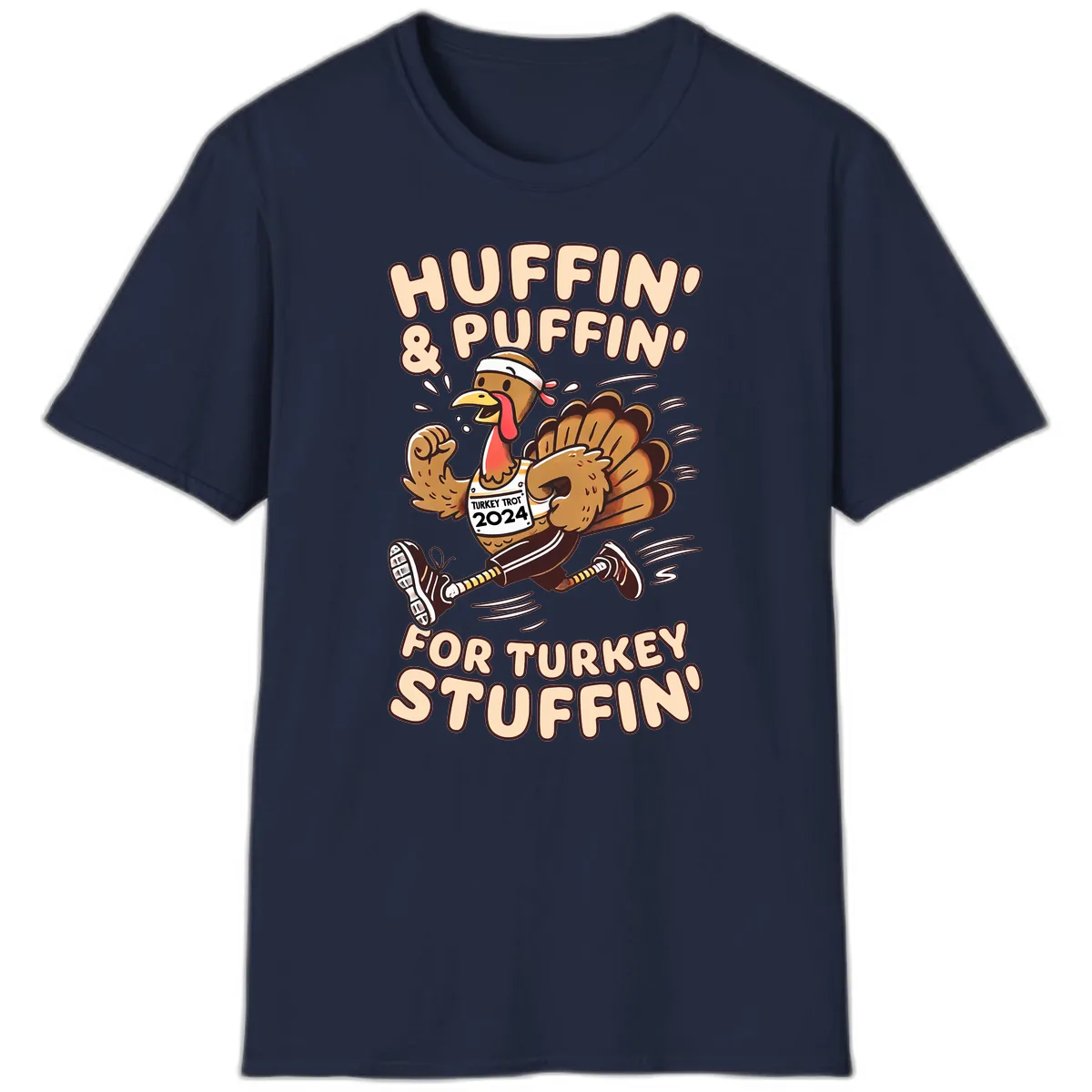 Huffin & Puffin For Turkey Stuffin T-Shirt in Navy