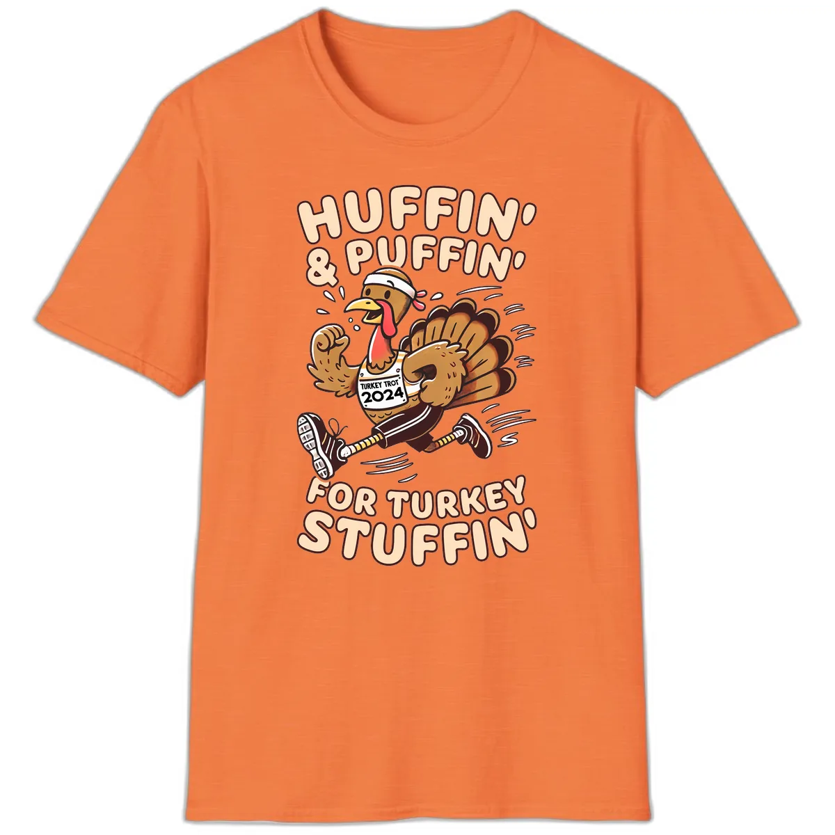 Huffin & Puffin For Turkey Stuffin T-Shirt in Heather Orange