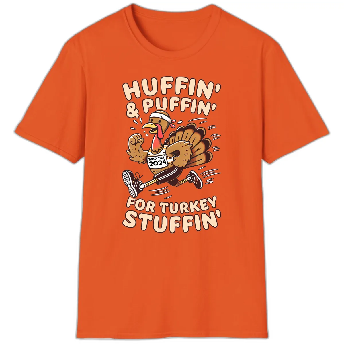 Huffin & Puffin For Turkey Stuffin T-Shirt in Orange