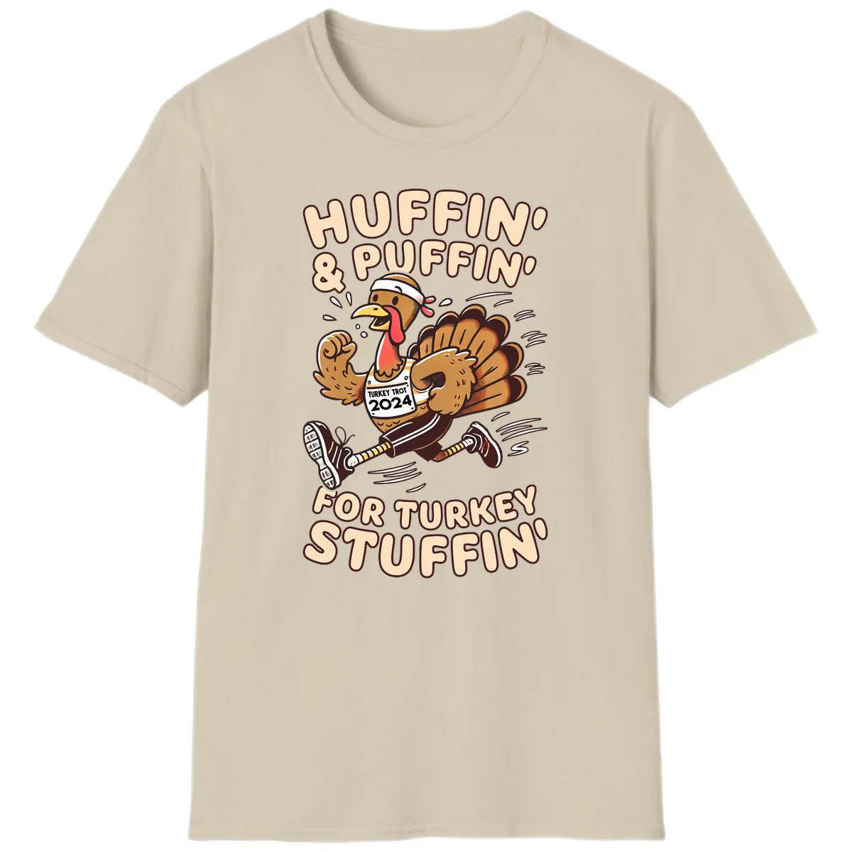 Huffin & Puffin For Turkey Stuffin T-Shirt in Sand