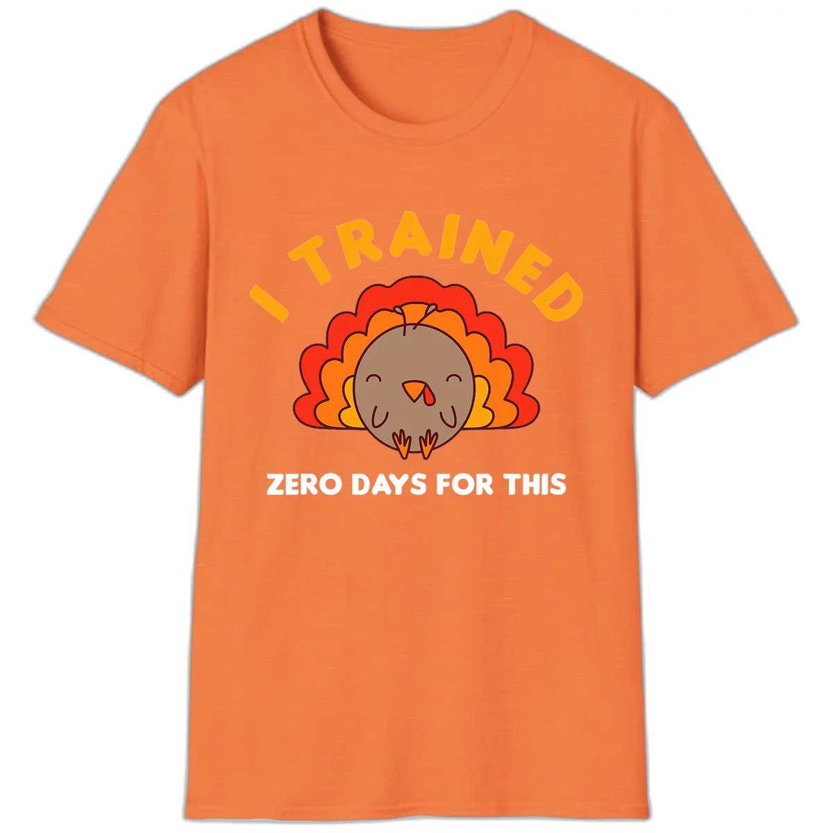 I Trained Zero Days For This T-Shirt in Heather Orange