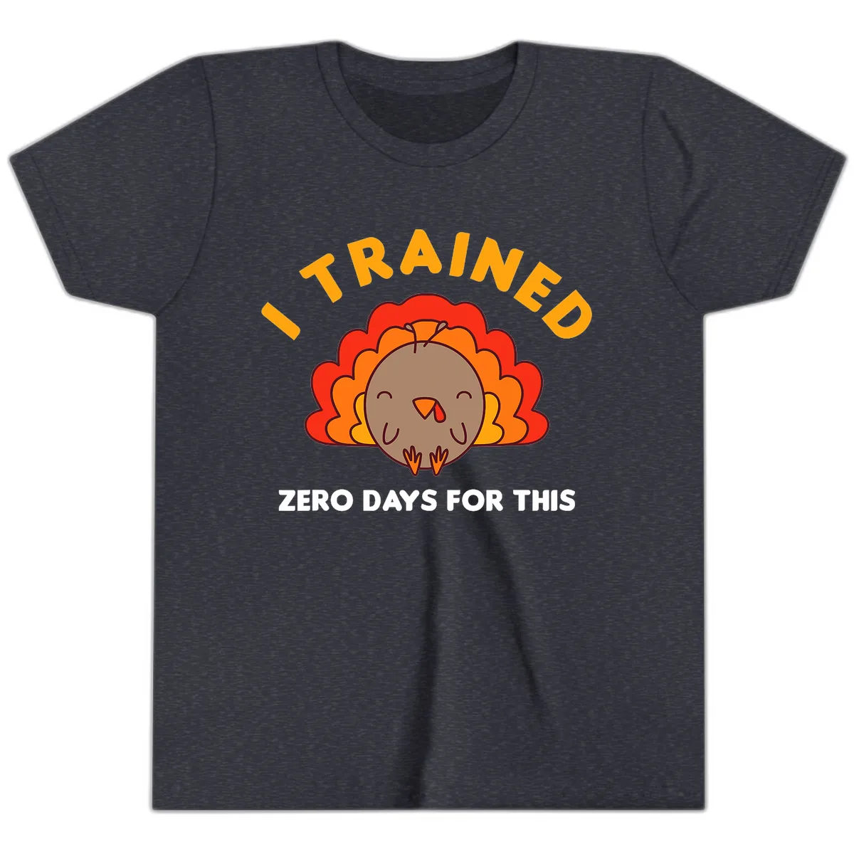 I Trained Zero Days For This Youth T-Shirt in Heather Navy
