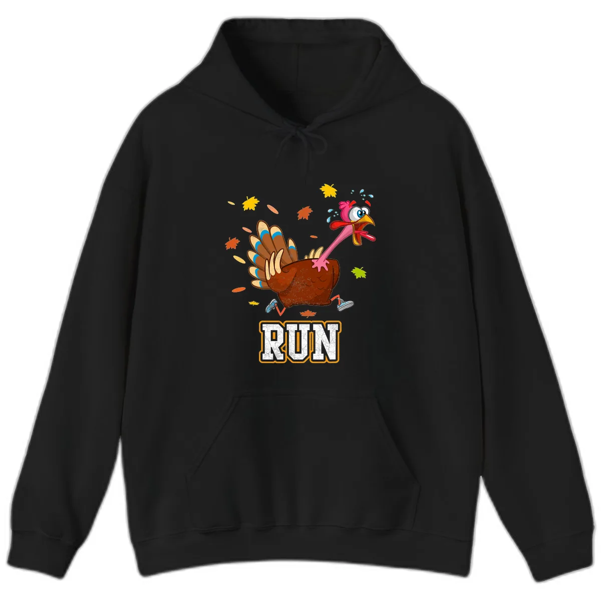 Running Turkey Trot Time Hoodie in Black