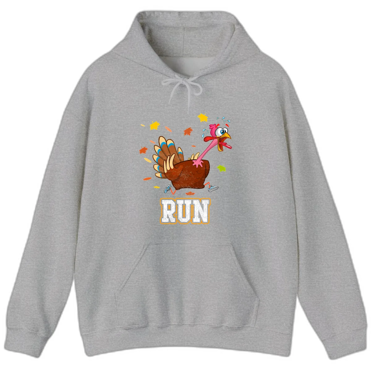 Running Turkey Trot Time Hoodie in Sport Grey