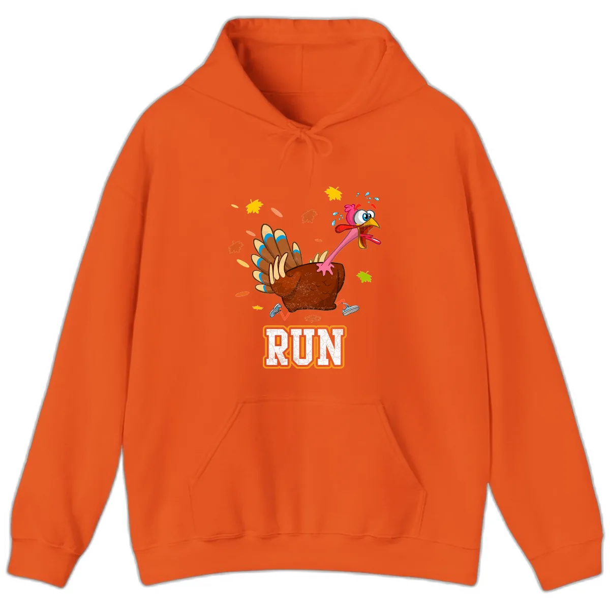 Running Turkey Trot Time Hoodie in Orange