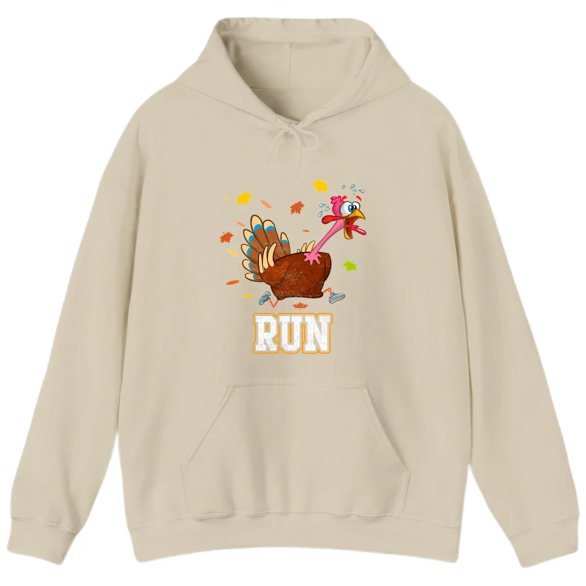 Running Turkey Trot Time Hoodie in Sand