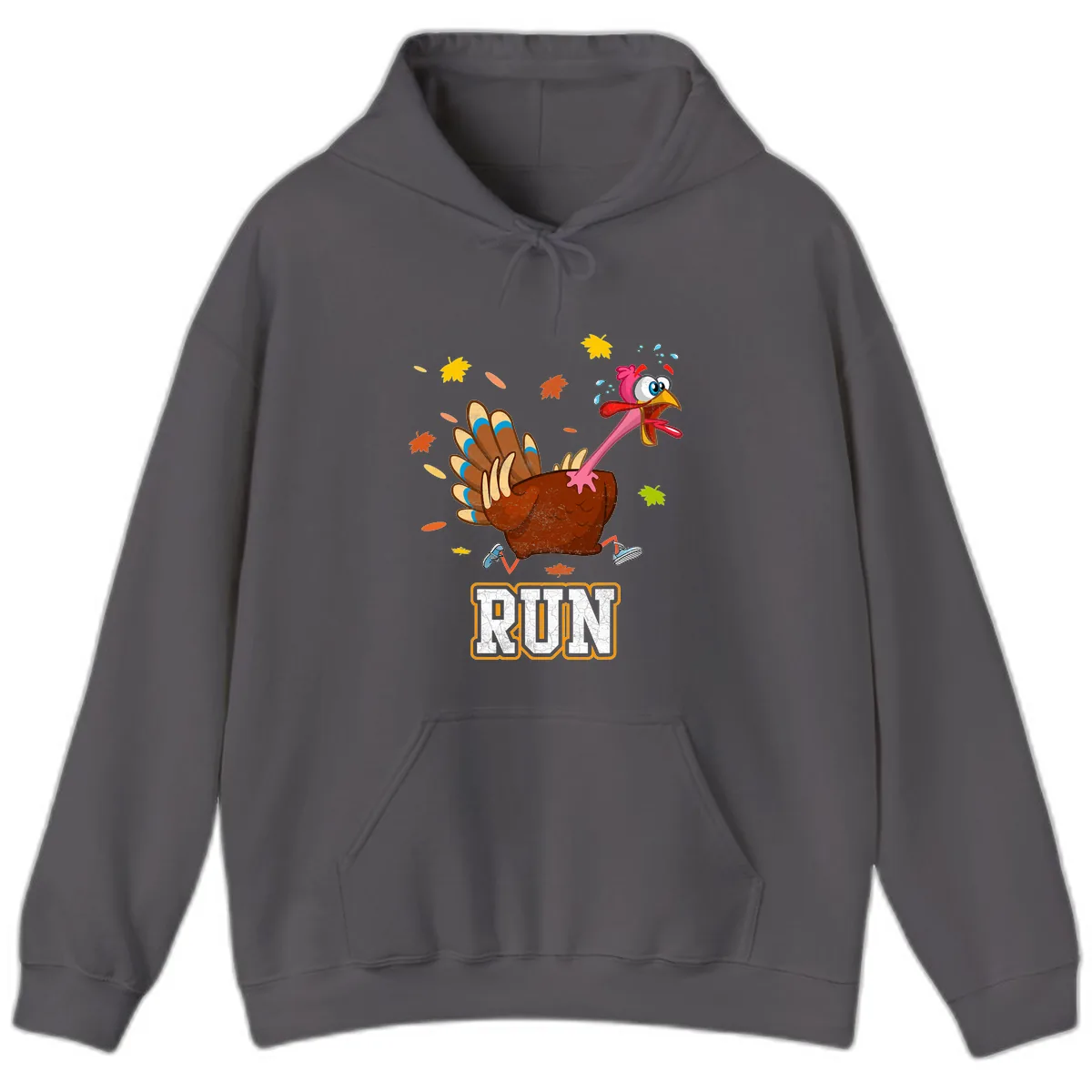 Running Turkey Trot Time Hoodie in Charcoal