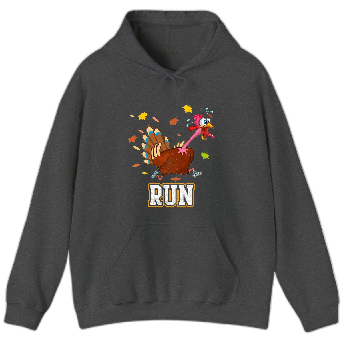 Running Turkey Trot Time Hoodie in Dark Heather