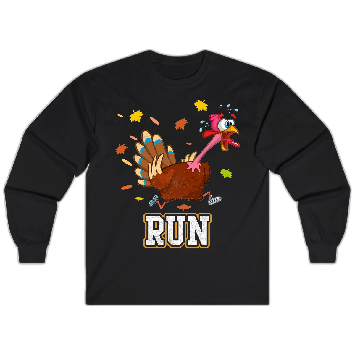 Running Turkey Trot Time Long Sleeve in Black