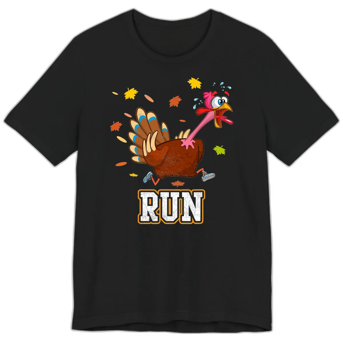 Running Turkey Trot Time Premium T-Shirt in Black