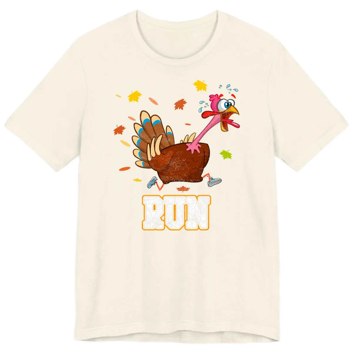 Running Turkey Trot Time Premium T-Shirt in Natural