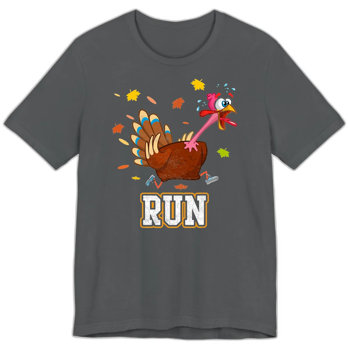 Running Turkey Trot Time Premium T-Shirt in Asphalt