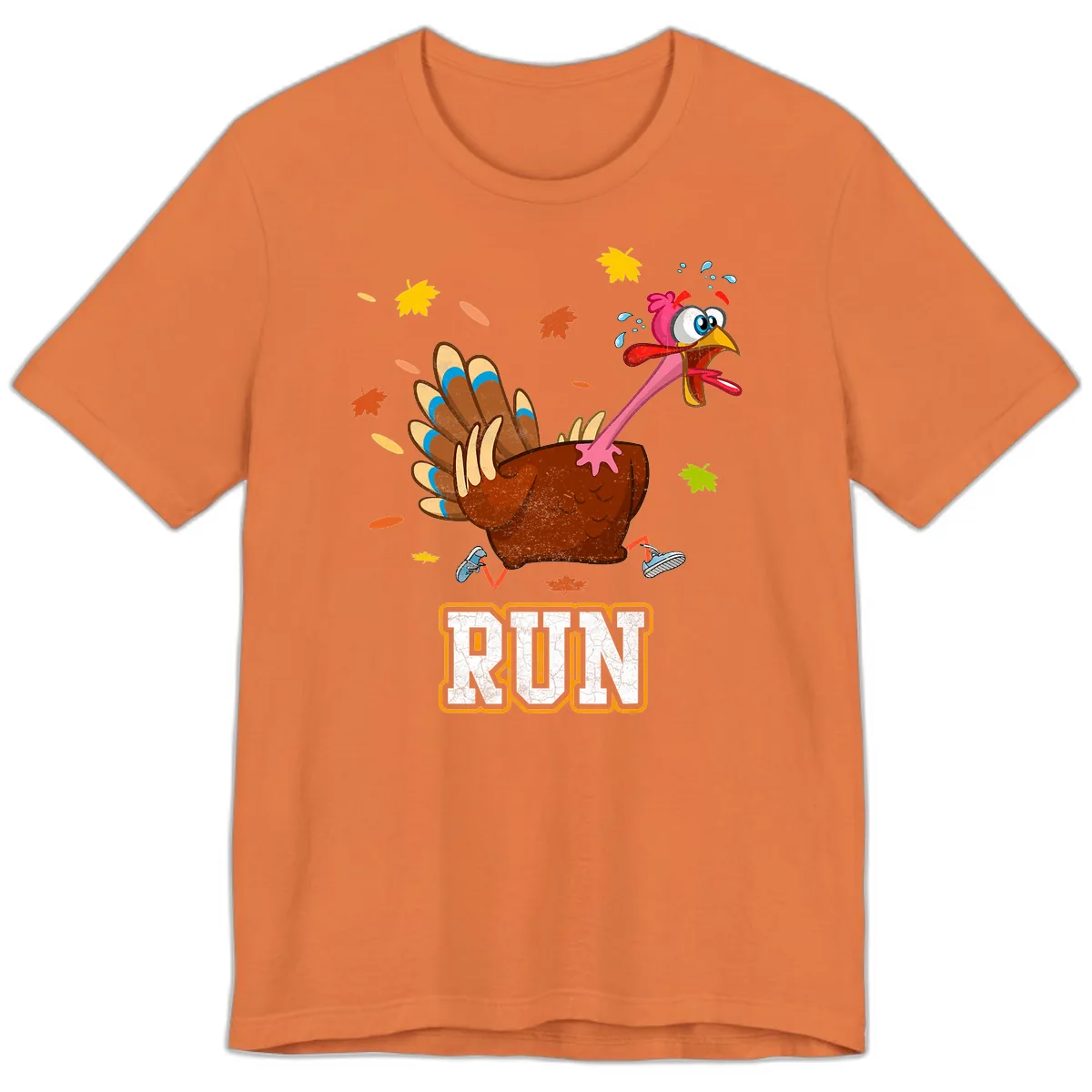 Running Turkey Trot Time Premium T-Shirt in Burnt Orange
