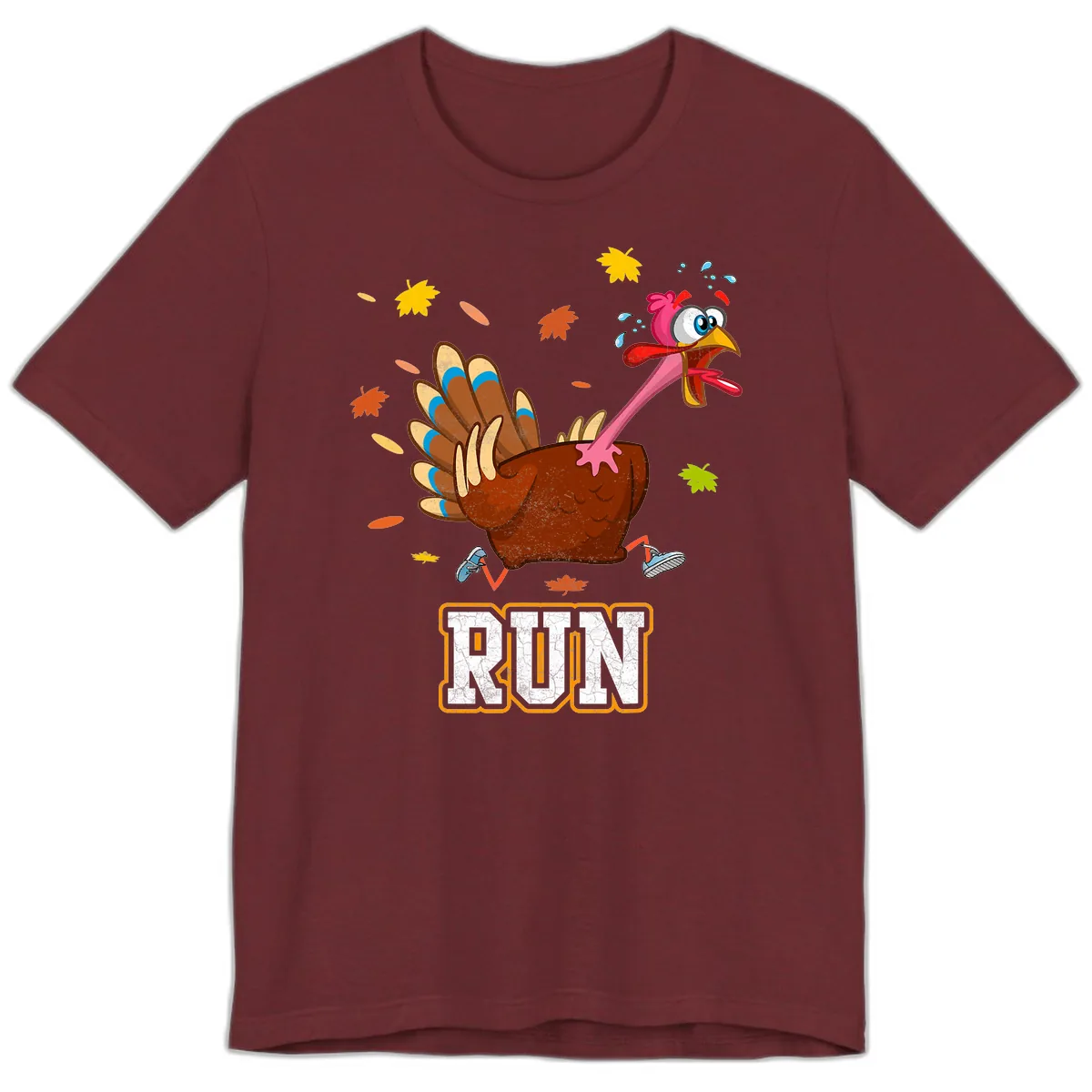 Running Turkey Trot Time Premium T-Shirt in Heather Cardinal