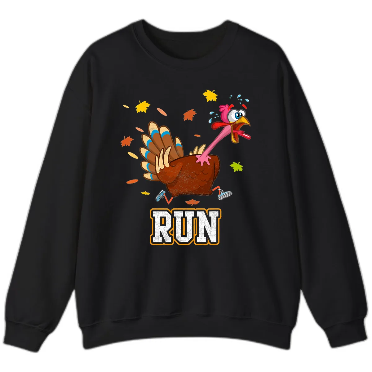 Running Turkey Trot Time Sweatshirt in Black