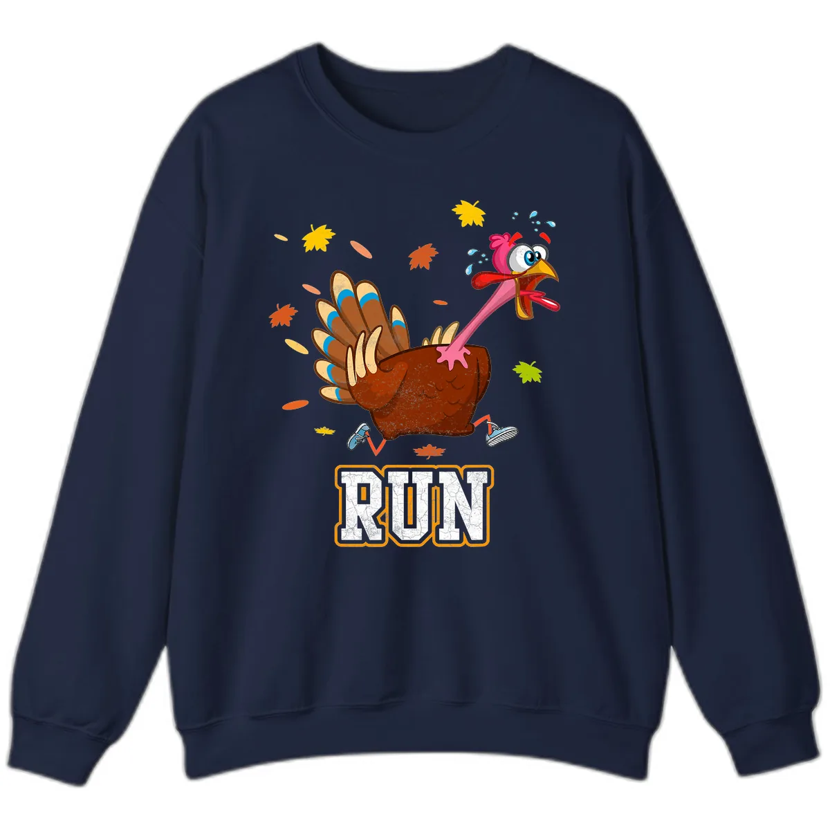 Running Turkey Trot Time Sweatshirt in Navy