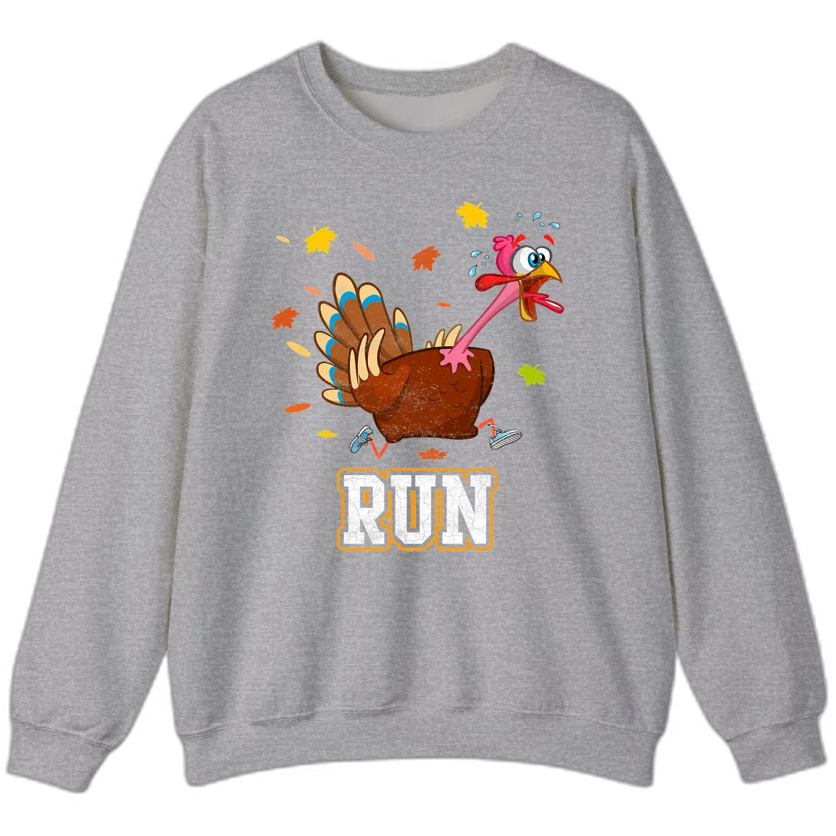 Running Turkey Trot Time Sweatshirt in Sport Grey