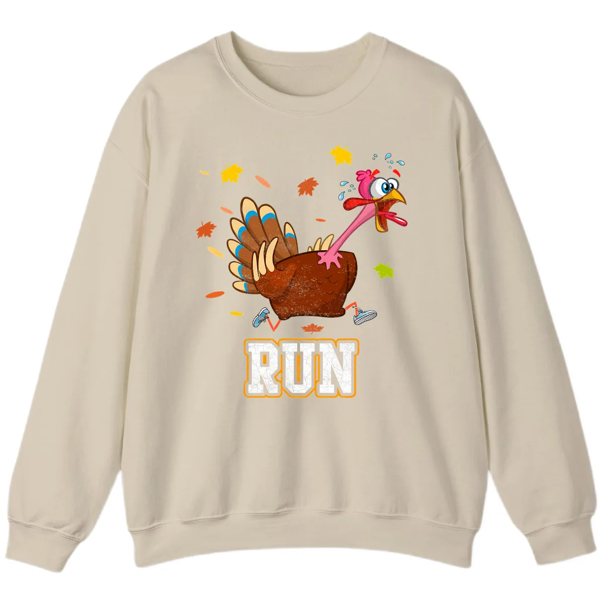 Running Turkey Trot Time Sweatshirt in Sand