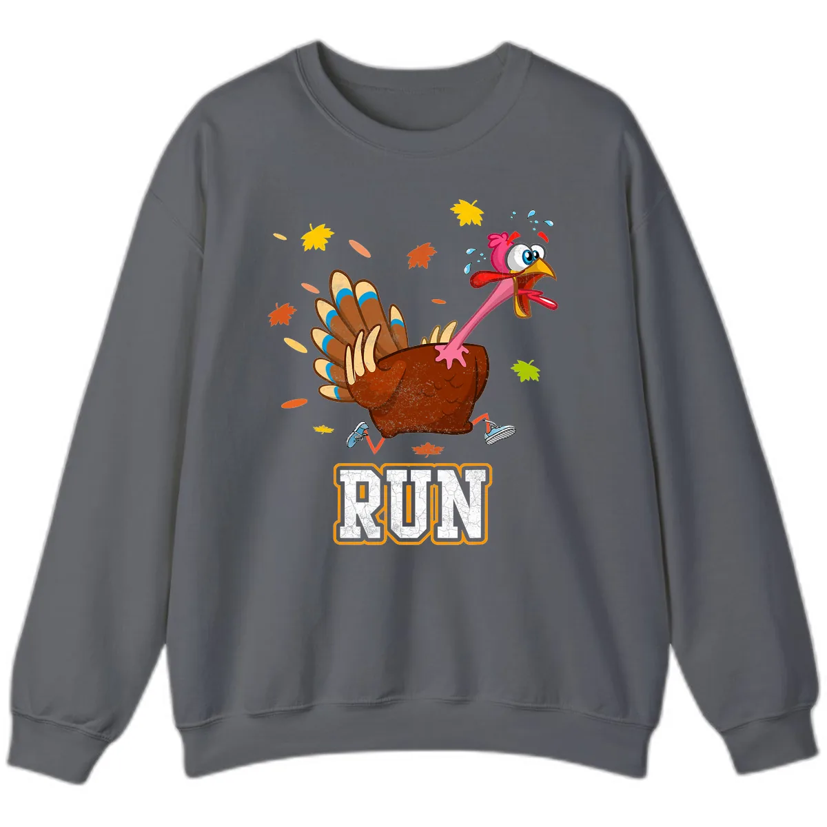 Running Turkey Trot Time Sweatshirt in Charcoal