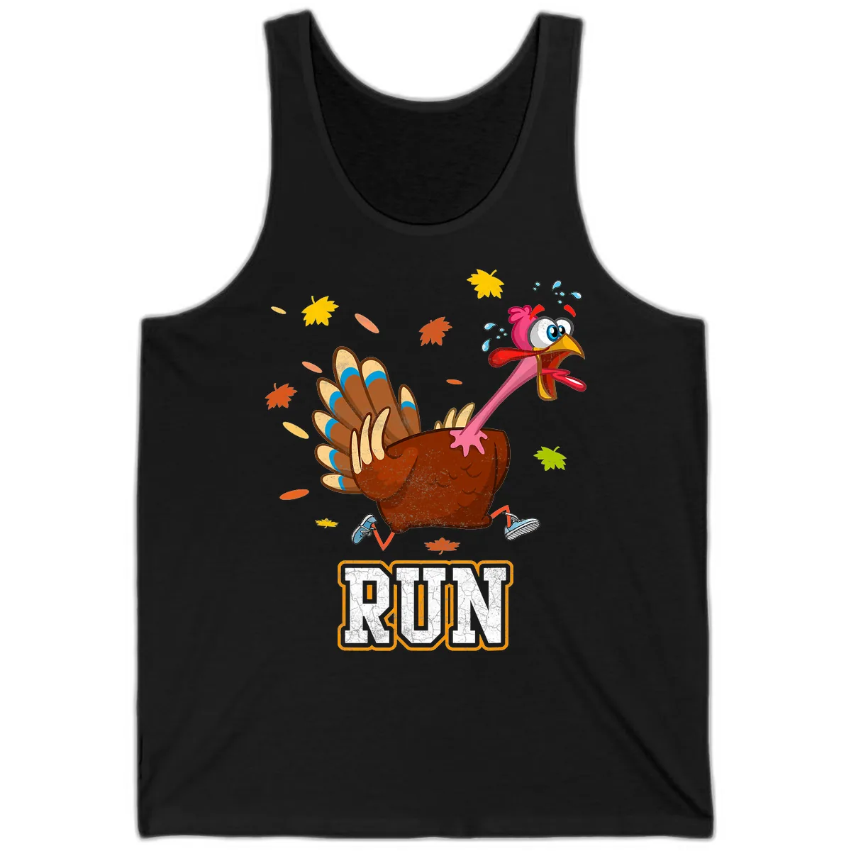 Running Turkey Trot Time Tank in Black