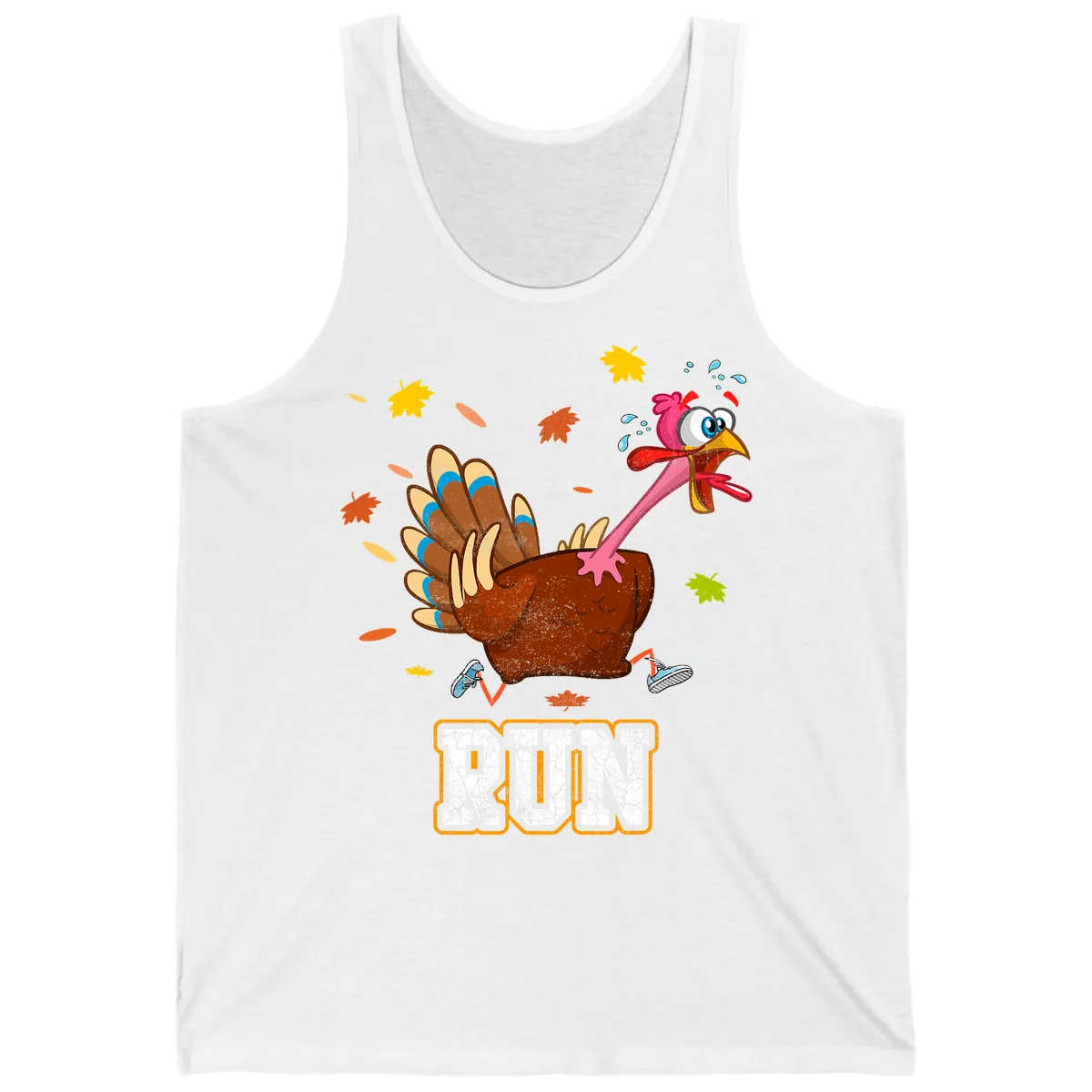 Running Turkey Trot Time Tank in White