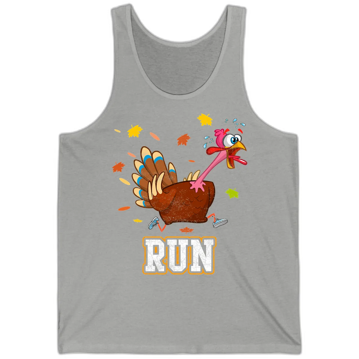 Running Turkey Trot Time Tank in Athletic Heather