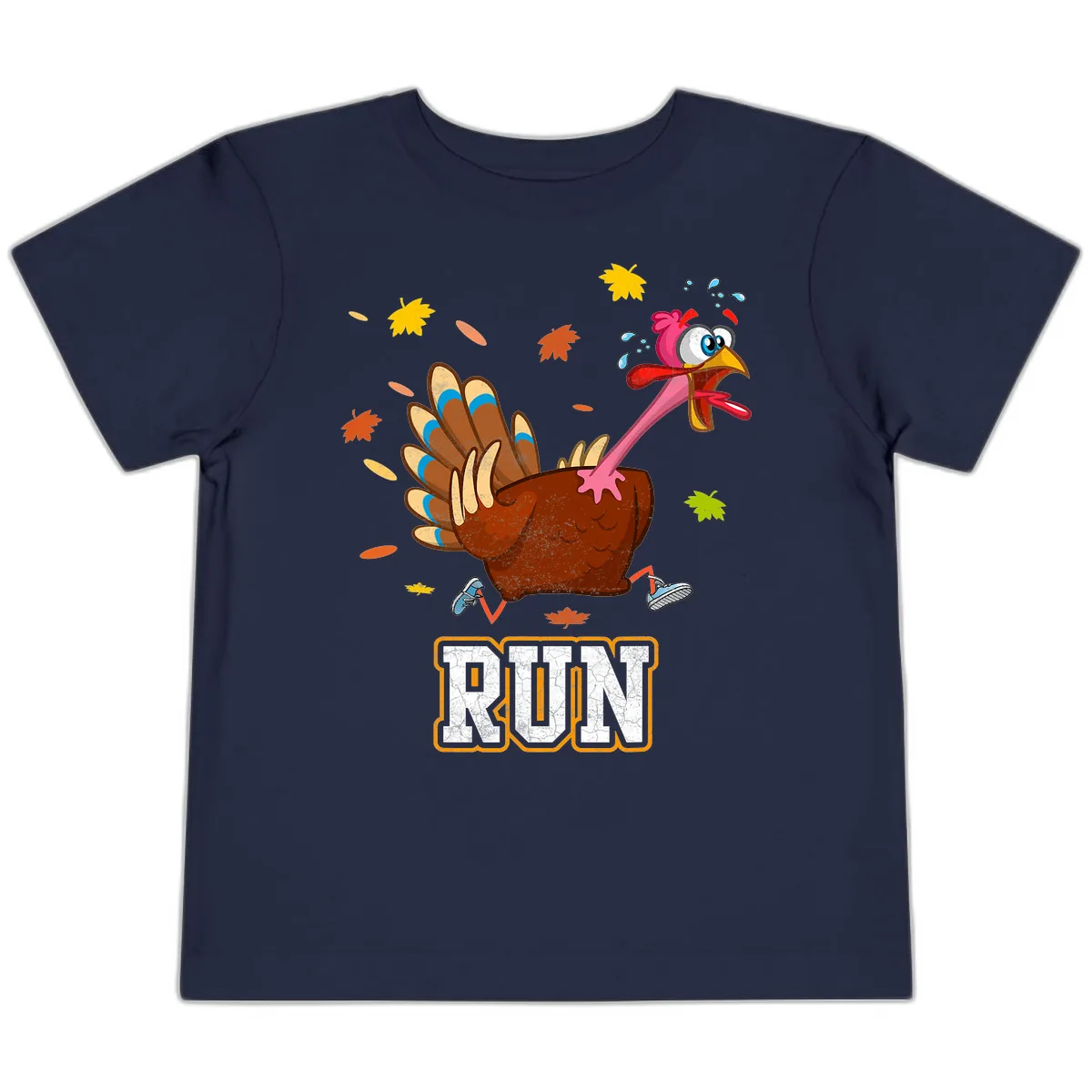 Running Turkey Trot Time Toddler T-Shirt in Navy
