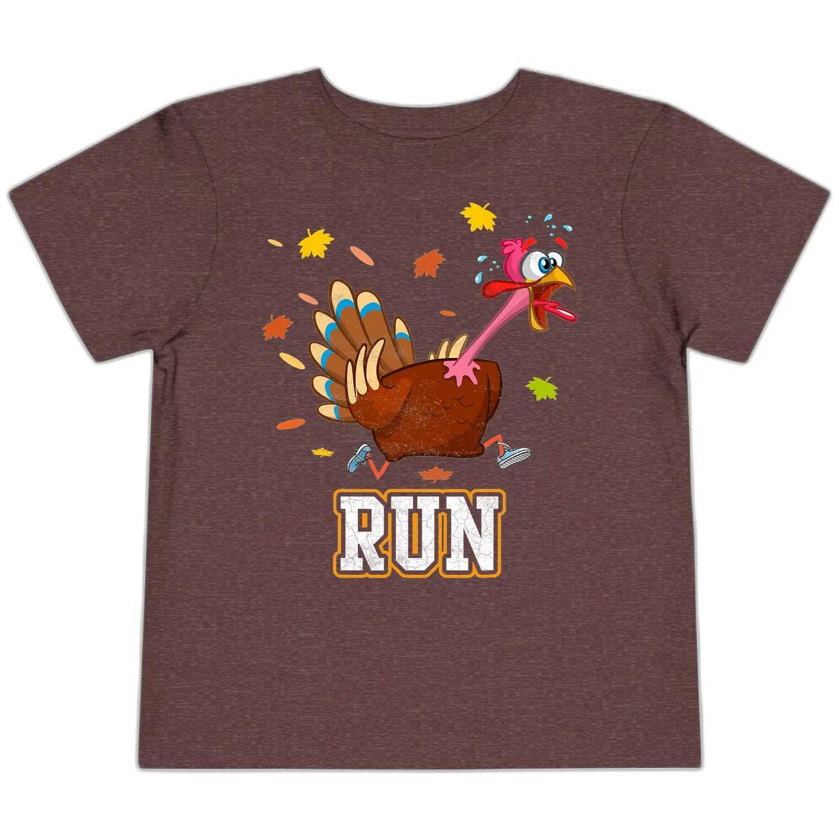 Running Turkey Trot Time Toddler T-Shirt in Heather Maroon