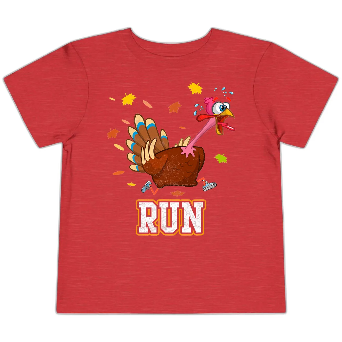 Running Turkey Trot Time Toddler T-Shirt in Heather Red