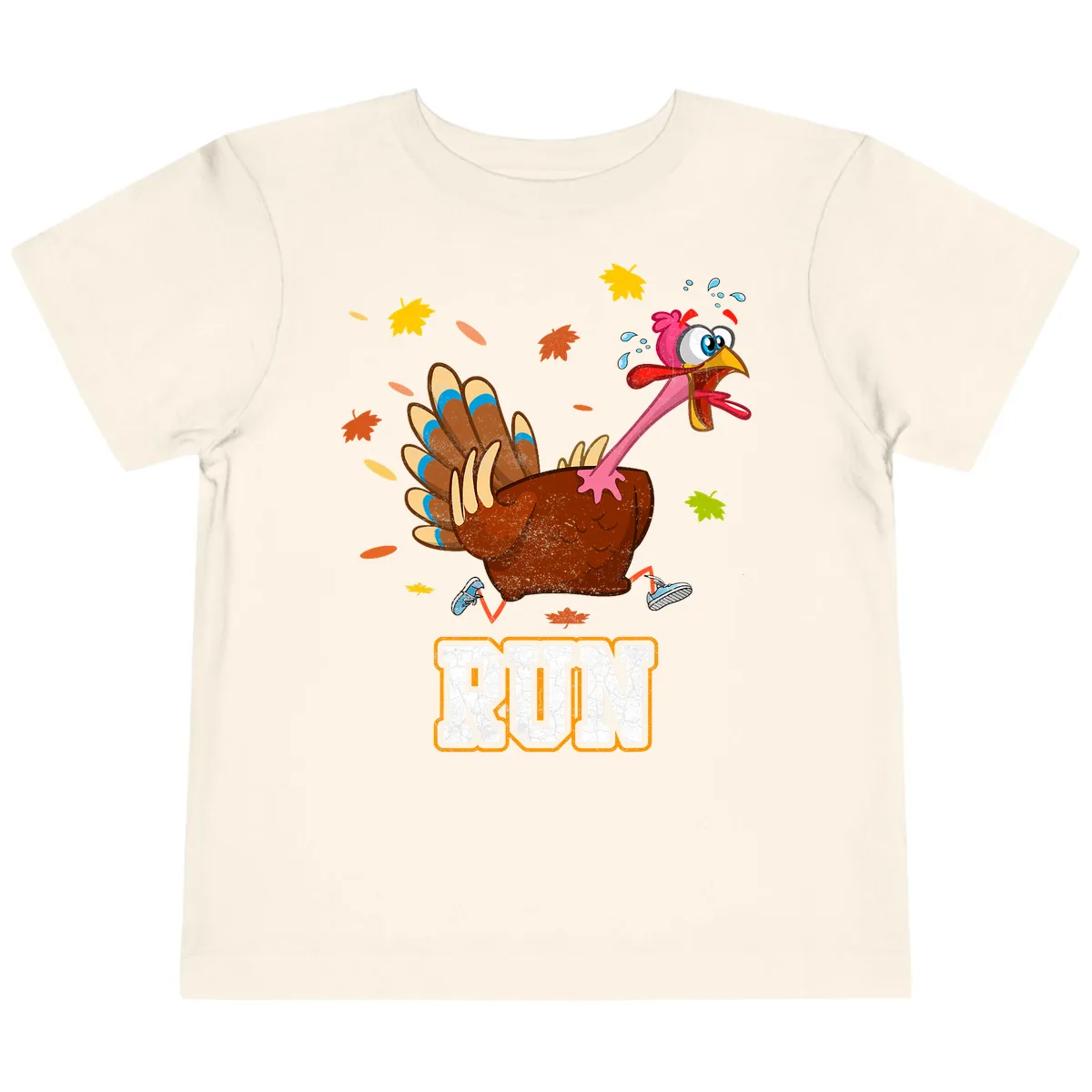 Running Turkey Trot Time Toddler T-Shirt in Natural