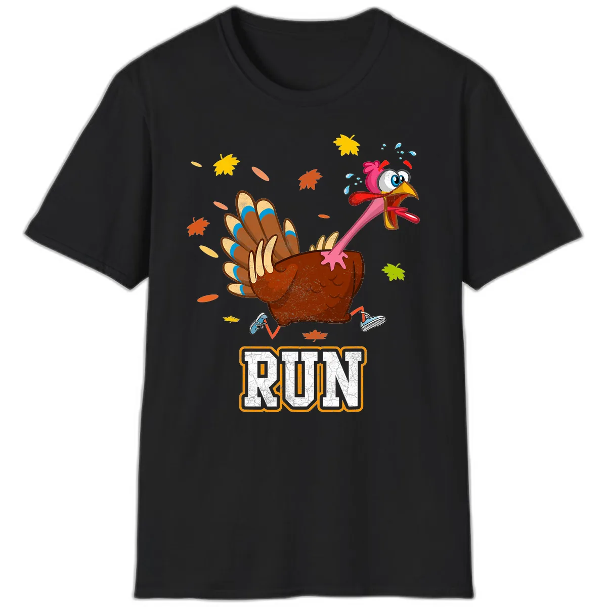 Running Turkey Trot Time T-Shirt in Black