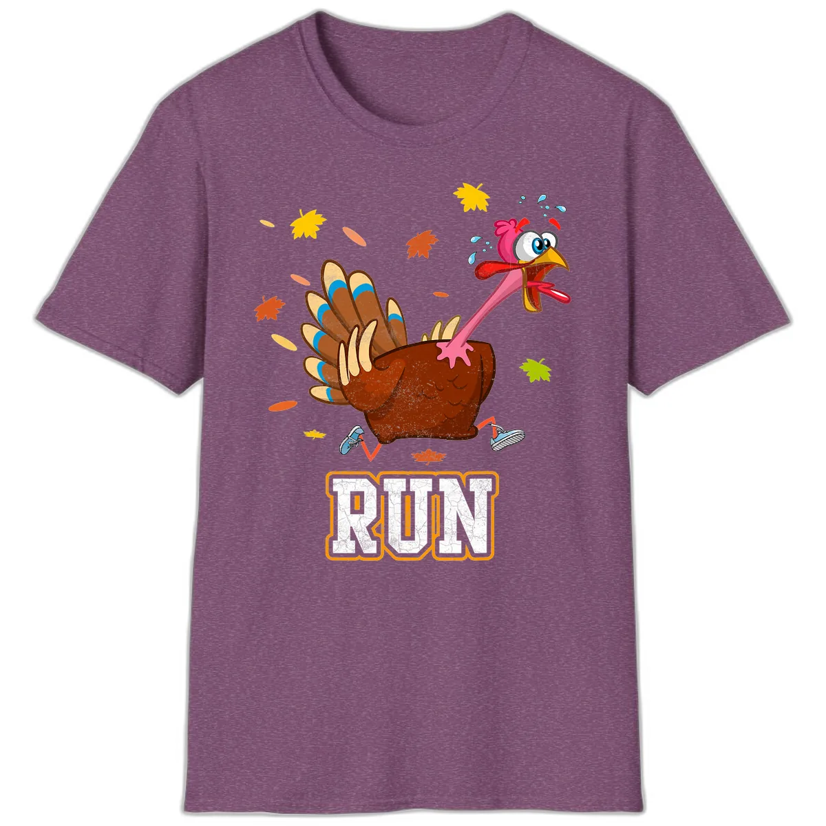 Running Turkey Trot Time T-Shirt in Heather Maroon