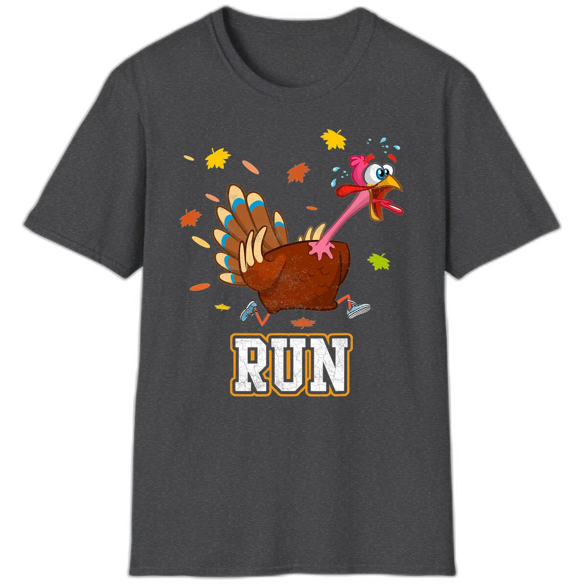 Running Turkey Trot Time T-Shirt in Dark Heather