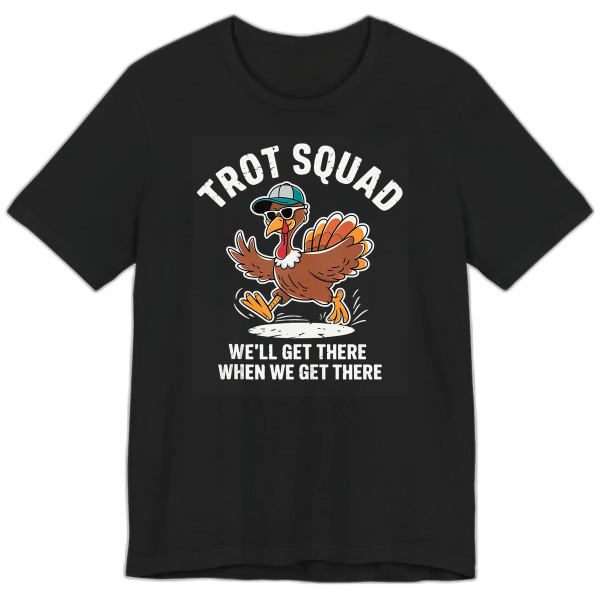 Turkey Trot Squad Running Turkey Premium T-Shirt in Black