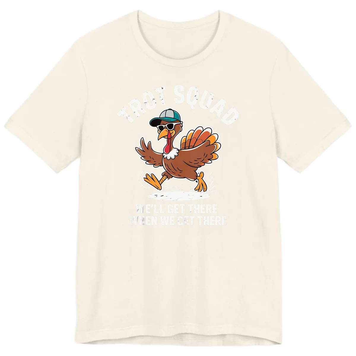 Turkey Trot Squad Running Turkey Premium T-Shirt in Natural