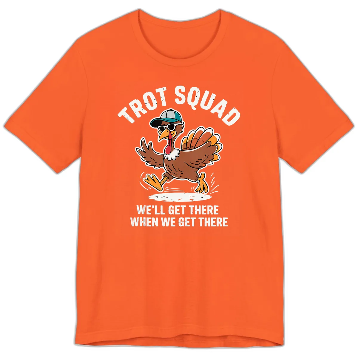 Turkey Trot Squad Running Turkey Premium T-Shirt in Orange