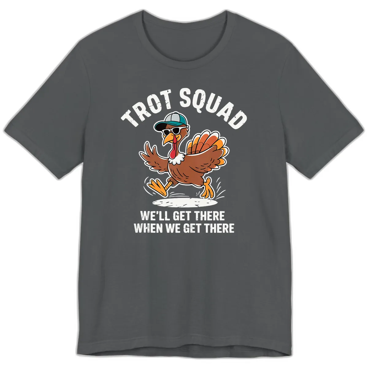 Turkey Trot Squad Running Turkey Premium T-Shirt in Asphalt