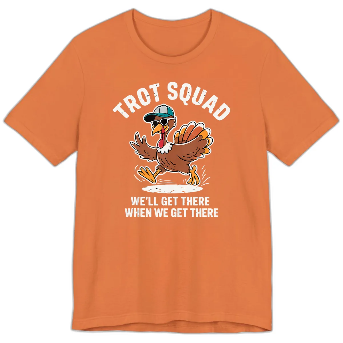 Turkey Trot Squad Running Turkey Premium T-Shirt in Burnt Orange