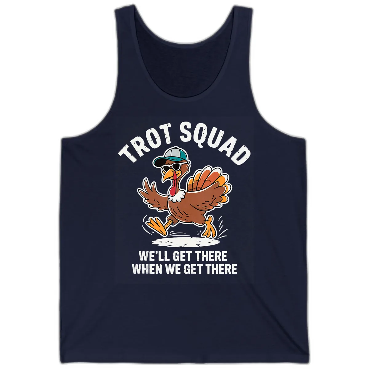Turkey Trot Squad Running Turkey Tank in Navy