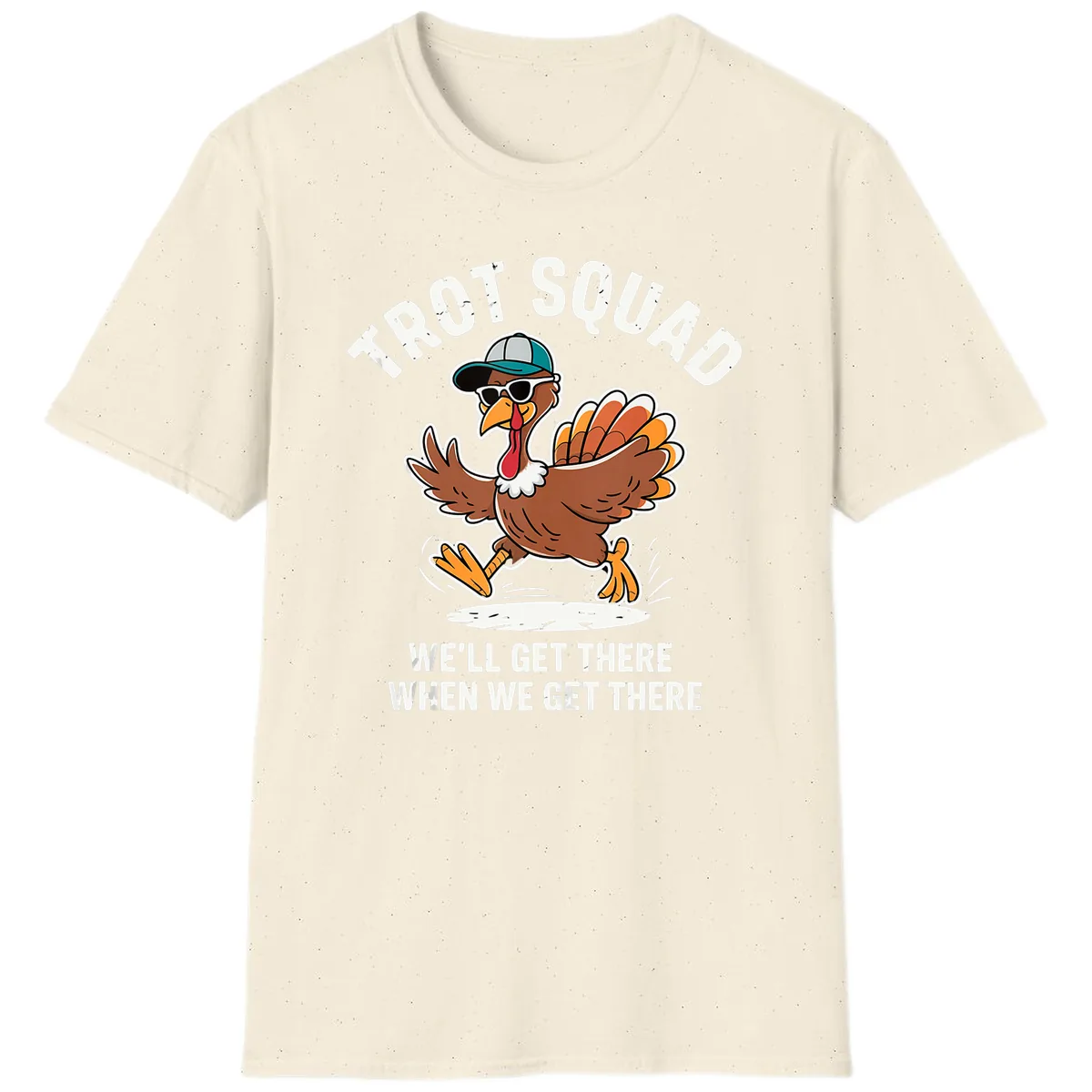 Turkey Trot Squad Running Turkey T-Shirt in Natural