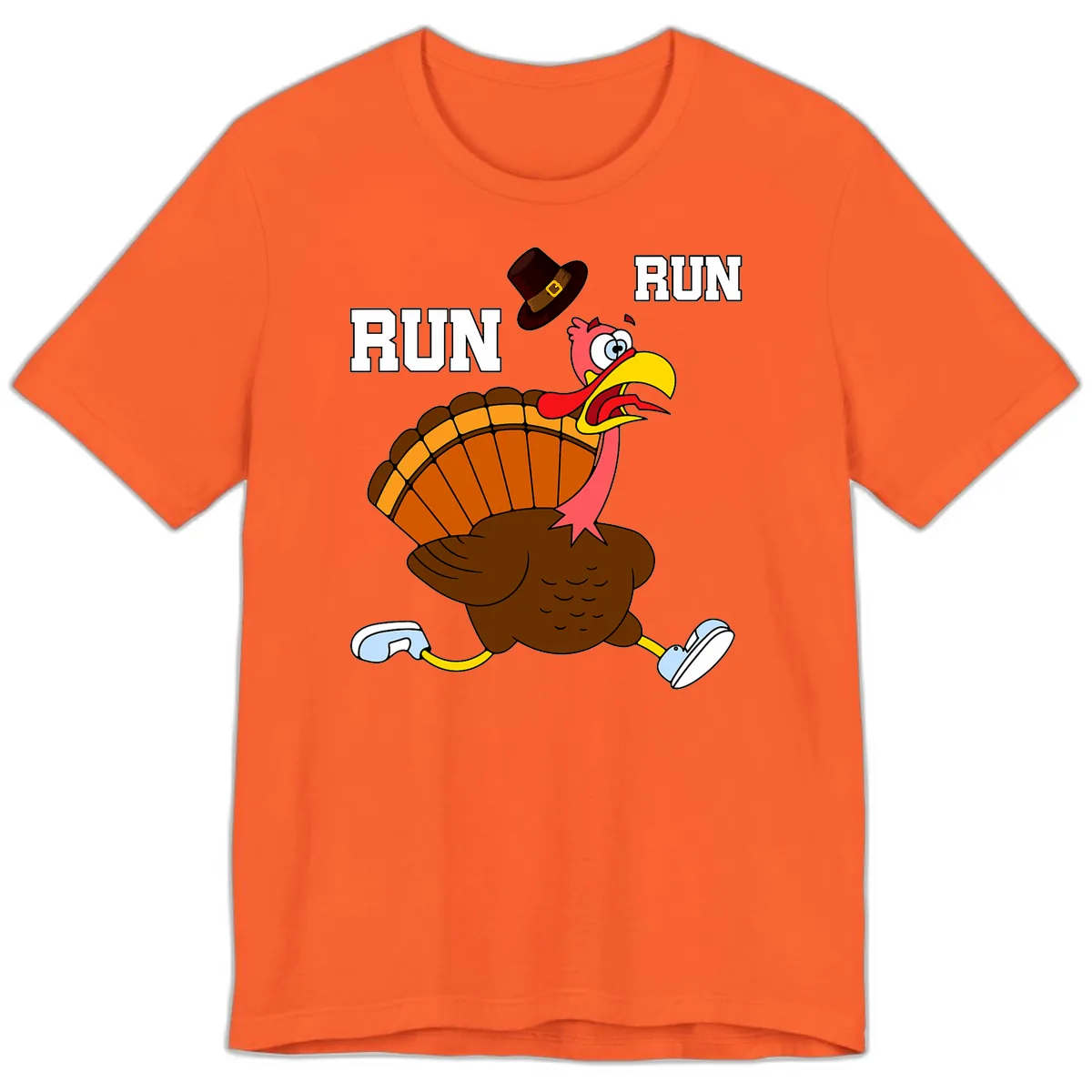 Turkey Trot Running Away From Dinner Premium T-Shirt in Orange