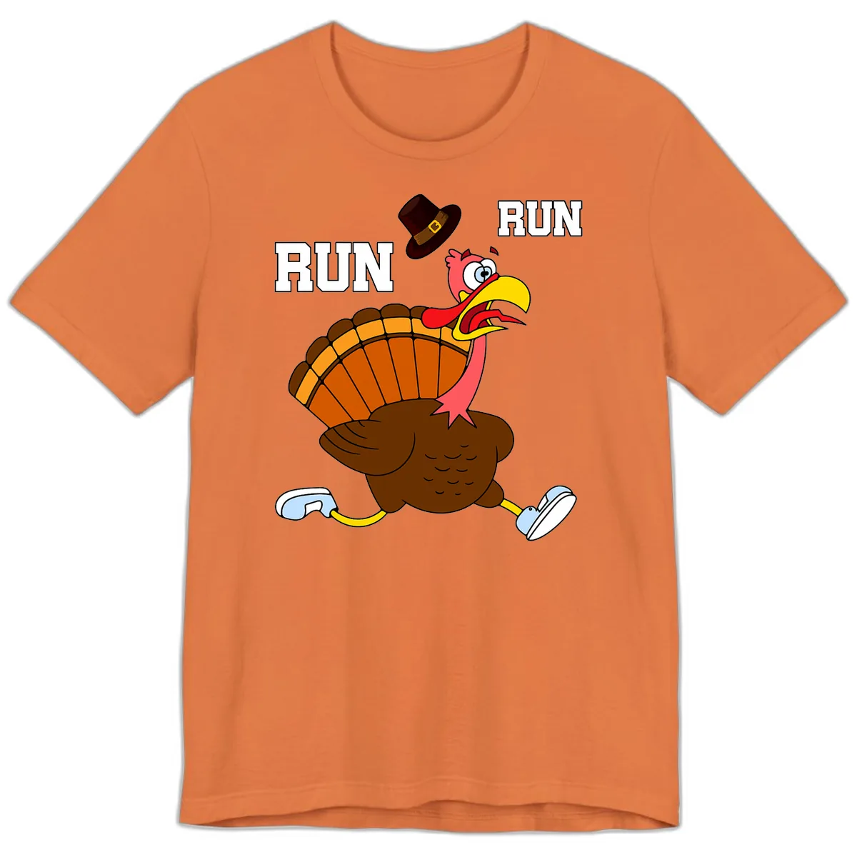 Turkey Trot Running Away From Dinner Premium T-Shirt in Burnt Orange