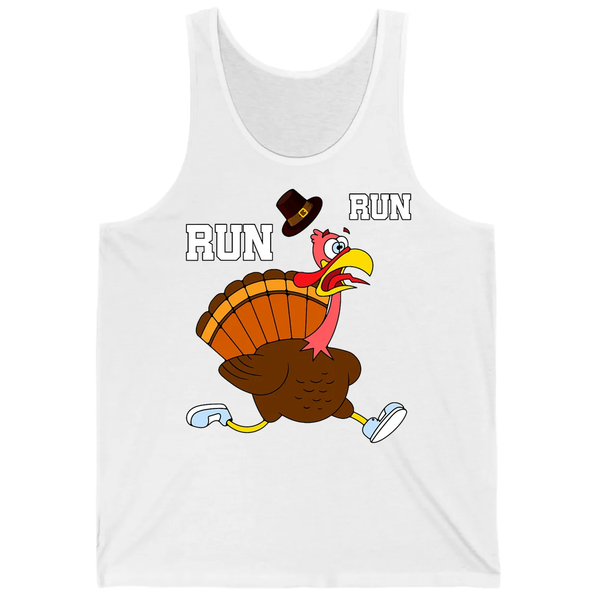 Turkey Trot Running Away From Dinner Tank in White