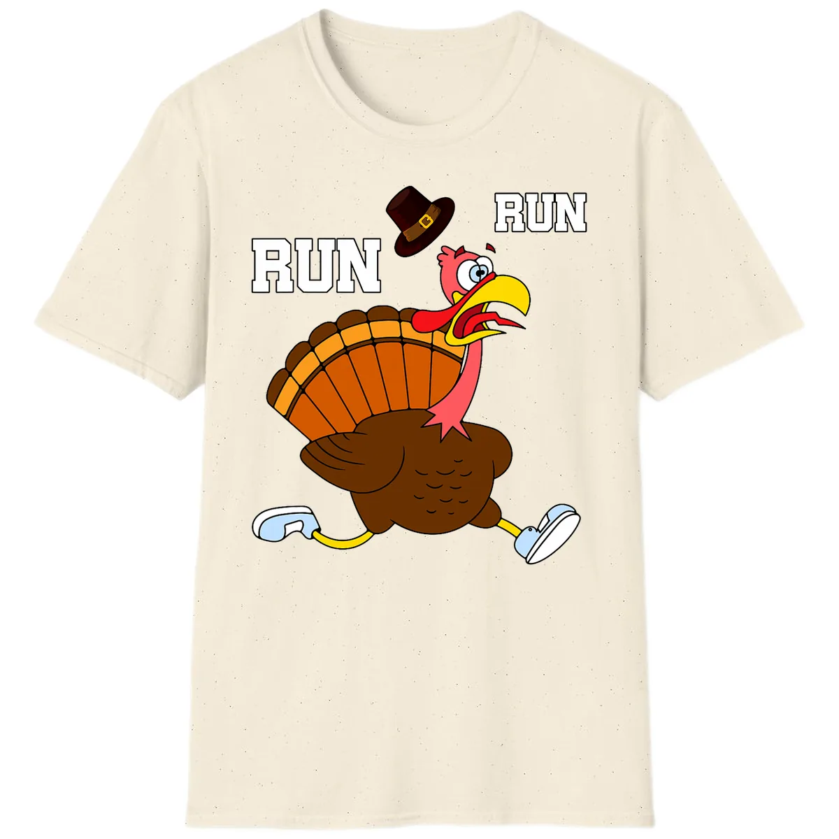 Turkey Trot Running Away From Dinner T-Shirt in Natural