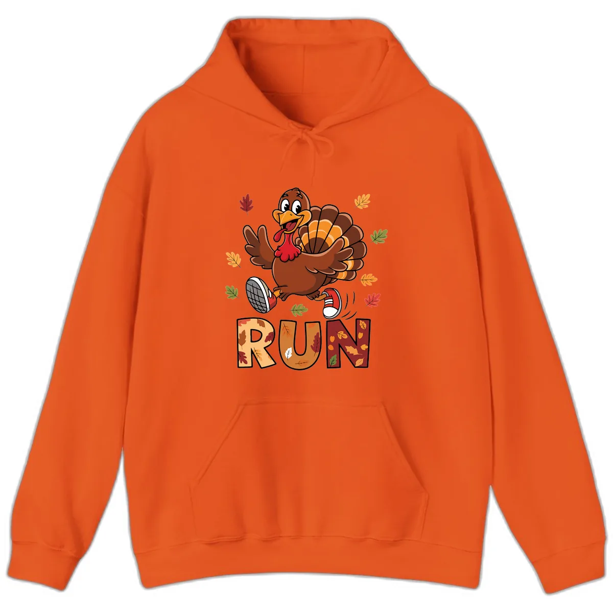 Turkey Trot Running Design Hoodie in Orange