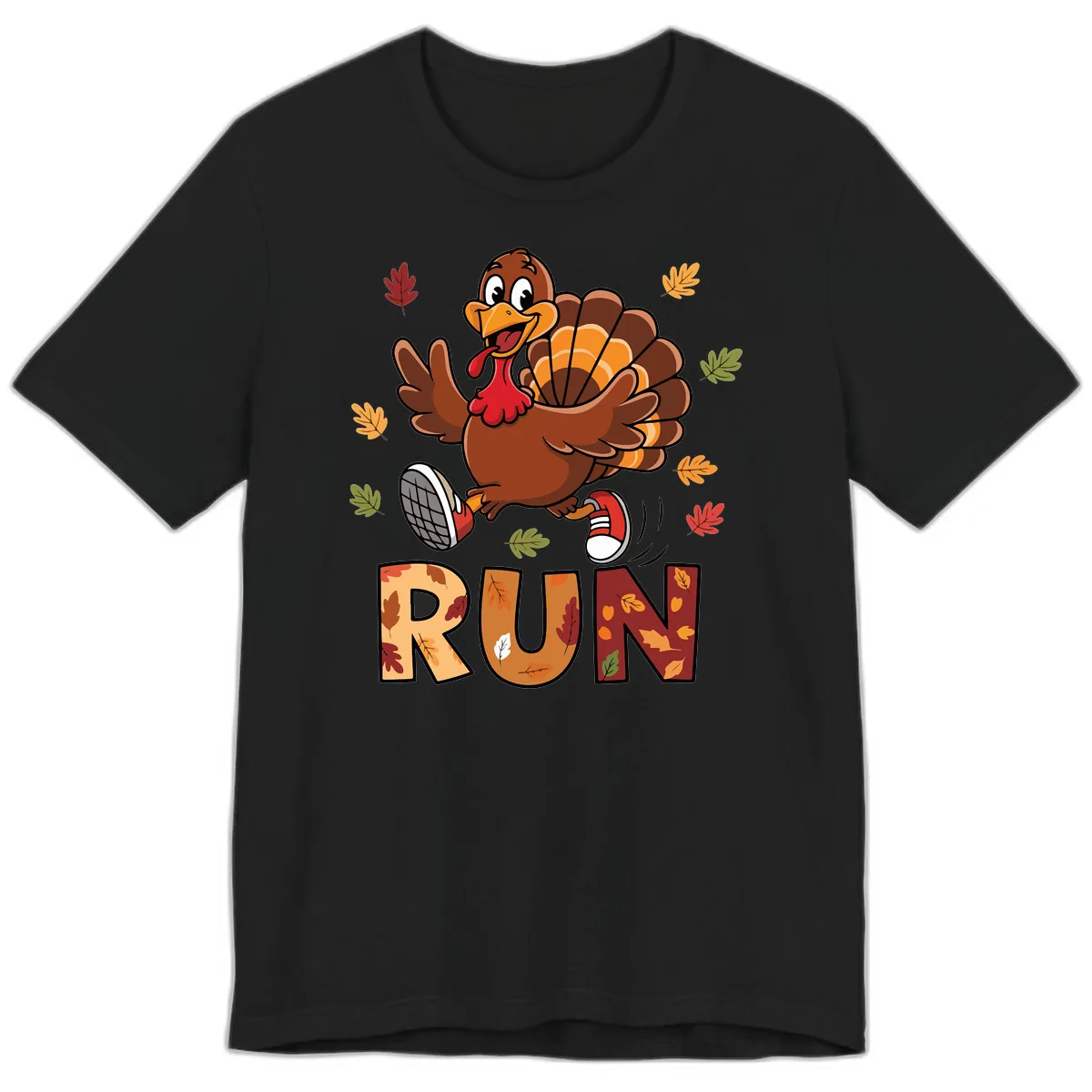 Turkey Trot Running Design Premium T-Shirt in Black