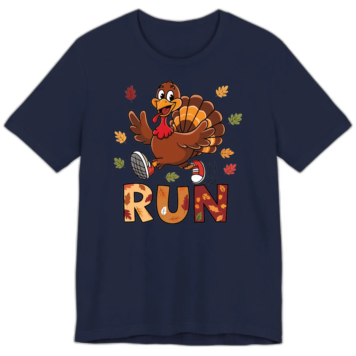 Turkey Trot Running Design Premium T-Shirt in Navy