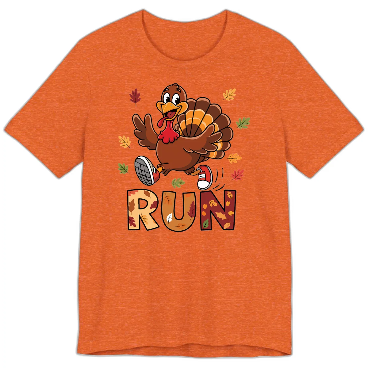 Turkey Trot Running Design Premium T-Shirt in Heather Orange