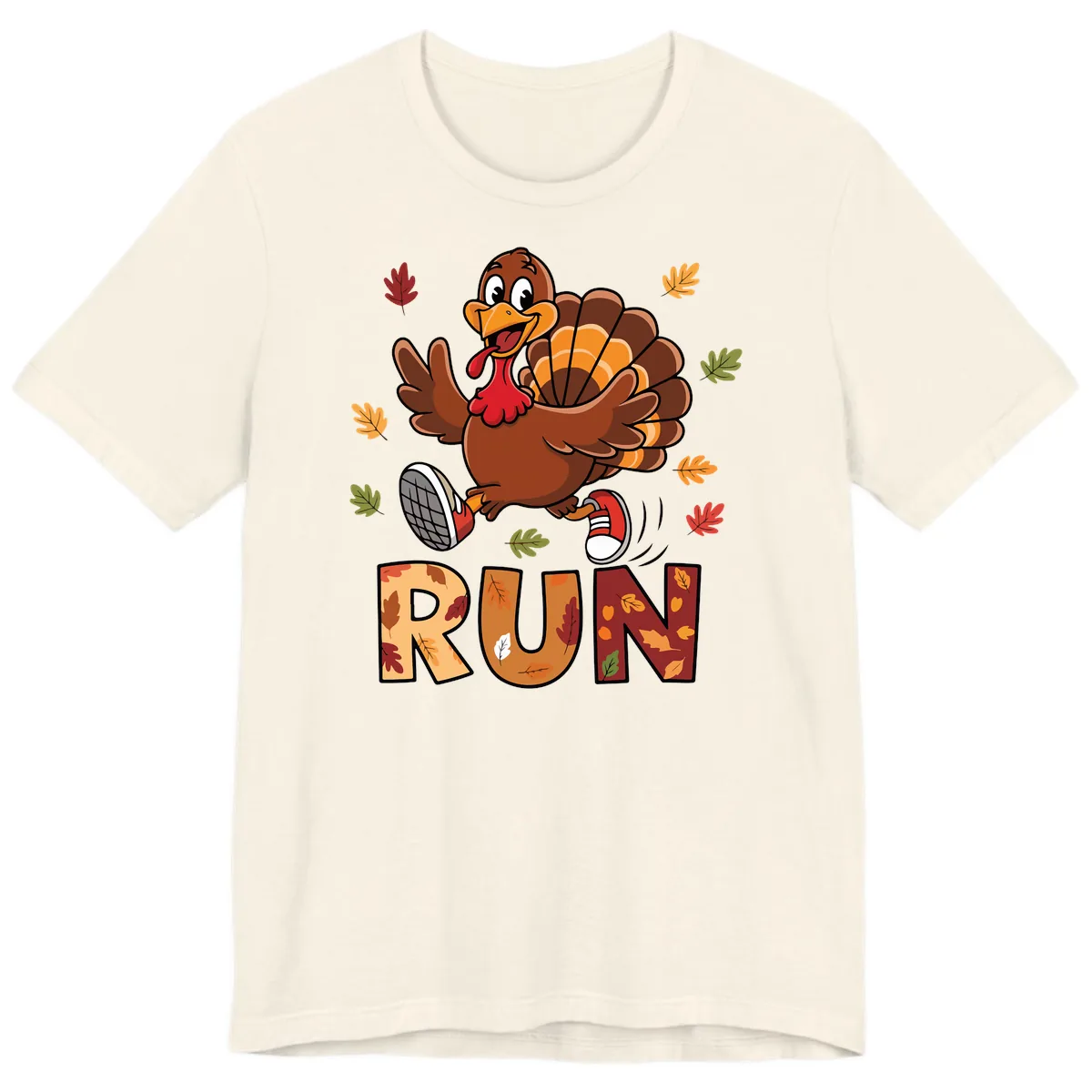 Turkey Trot Running Design Premium T-Shirt in Natural